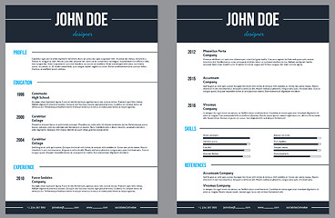 Image showing Simplistic modern resume cv with stripes