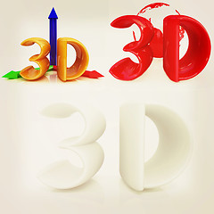 Image showing 3d text set. 3D illustration. Vintage style.