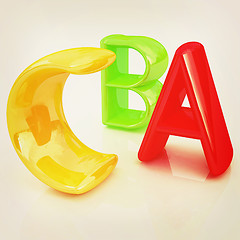 Image showing colorful abc . 3D illustration. Vintage style.