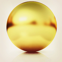 Image showing Gold Ball 3d render. 3D illustration. Vintage style.