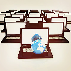 Image showing Computer Network Online concept. 3D illustration. Vintage style.