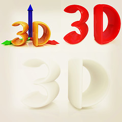 Image showing 3d text. 3D illustration. Vintage style.