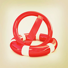 Image showing sign a ban on lifeline. 3D illustration. Vintage style.