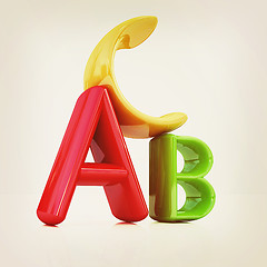 Image showing colorful abc . 3D illustration. Vintage style.