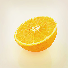 Image showing half oranges. 3D illustration. Vintage style.
