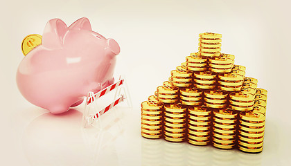Image showing Savings no barriers!. 3D illustration. Vintage style.