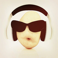 Image showing potato with sun glass and headphones front \