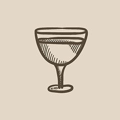 Image showing Glass of wine sketch icon.