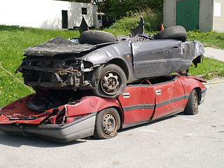 Image showing wracked cars