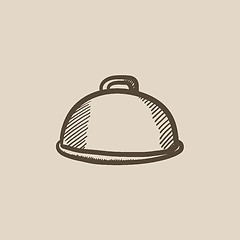 Image showing Restaurant cloche sketch icon.