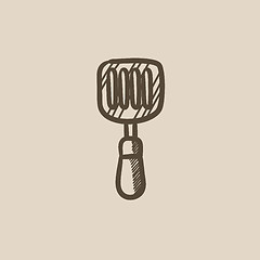 Image showing Kitchen spatula sketch icon.