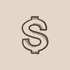 Image showing Dollar symbol sketch icon.