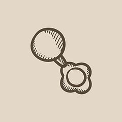 Image showing Baby rattle sketch icon.