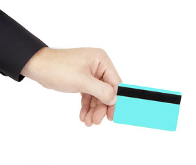 Image showing hand holding credit card