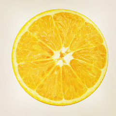 Image showing half oranges. 3D illustration. Vintage style.