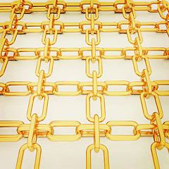 Image showing Gold chains. 3D illustration. Vintage style.