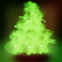 Image showing Christmas tree from light. 3D illustration. Vintage style.