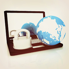 Image showing Internet security concept. 3D illustration. Vintage style.