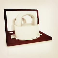 Image showing Computer security concept. 3D illustration. Vintage style.