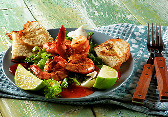 Image showing Shrimps and Greens Snack