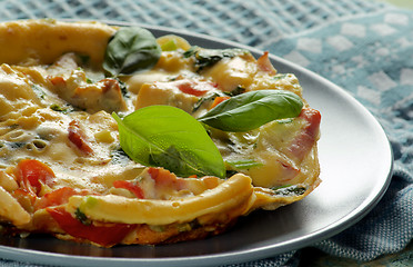 Image showing Fluffy Omelet with Vegetables
