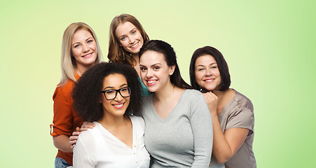 Image showing group of happy different women in casual clothes