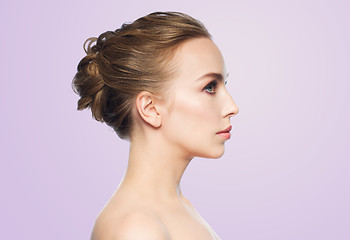 Image showing beautiful young woman face over white background