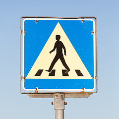 Image showing Vintage pedestrian transit traffic sign