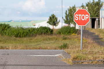 Image showing Old stop sign on an abandoned USAF air base