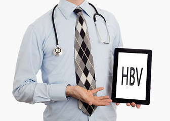 Image showing Doctor holding tablet - HBV