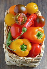 Image showing Fresh ripe vegetables tomatoes