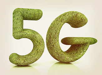 Image showing 5g modern internet network. 3d text of grass. 3D illustration. V