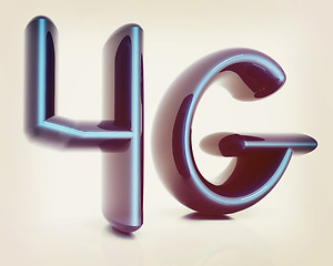 Image showing 4g internet network. 3D illustration. Vintage style.