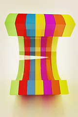 Image showing 3d colorful abstract shape. 3D illustration. Vintage style.