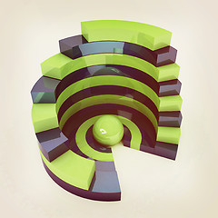 Image showing Abstract structure with green bal in the center. 3D illustration