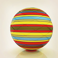 Image showing 3d colored ball. 3D illustration. Vintage style.