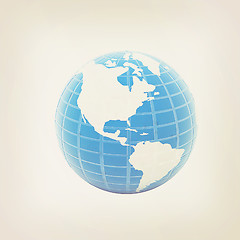 Image showing Earth on white. 3D illustration. Vintage style.