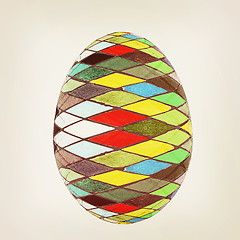 Image showing Easter Egg with colored strokes Isolated on white background. 3D