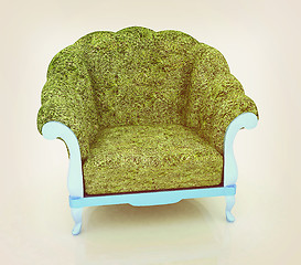 Image showing Herbal armchair. 3D illustration. Vintage style.