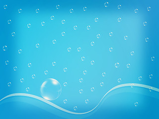 Image showing Blue water drops background. 3D illustration. Vintage style.