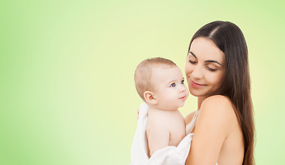 Image showing happy mother holding adorable baby