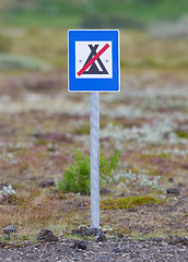 Image showing No camping sign, Iceland
