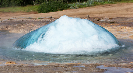 Image showing The famous Strokkur Geyser - Iceland - Close-up