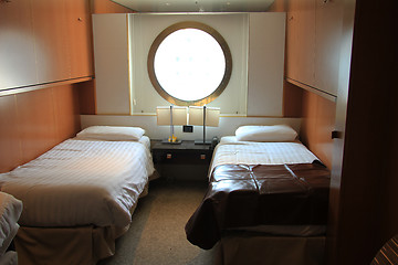 Image showing Cruise ship cabin interior