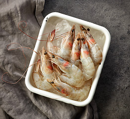 Image showing fresh raw shrimps