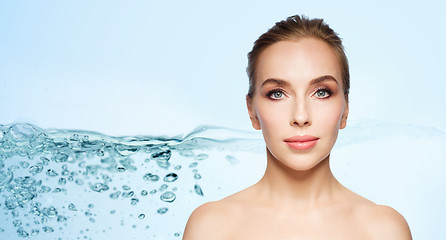 Image showing beautiful young woman face over white background