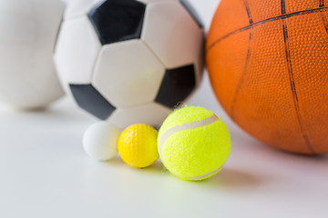 Image showing close up of different sports balls set