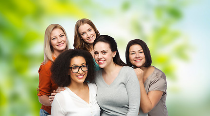 Image showing group of happy different women in casual clothes