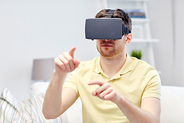 Image showing young man in virtual reality headset or 3d glasses