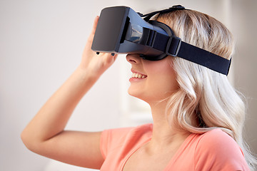 Image showing woman in virtual reality headset or 3d glasses